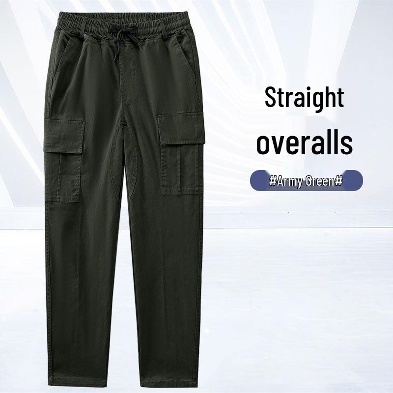 Men's Elastic Camouflage Cargo Pants: Wear-Resistant, Multi-Pocket, Skinny Fit, with Increased Crotch for Work Safety.