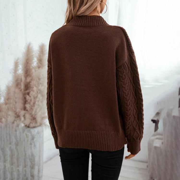 Vintage Knitwear Sweater Loose Long Sleeve V-Neck Pullover Solid Color Top Autumn Winter