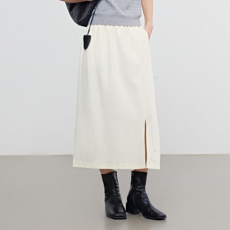 Elva' Island Women's A-Line Slit High-Waisted Skirt