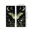 Moth And Moon Curta Botanical Art Print Window Drapes Spiritual Home Decor Living Room Bedroom Boho Style Unique Design