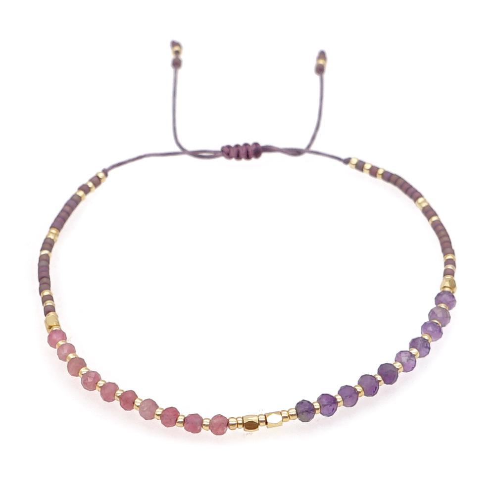 New Classic Geometric Crystal Gold Plated Charms Multi-Layering Miyuki Beaded Bracelets for Women-Gift