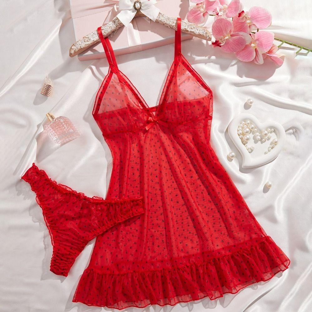 Transparent Sheer Nightwear Skirt Mesh Women's Pajamas Home Wear Sleeveless Nightgown Honeymoon