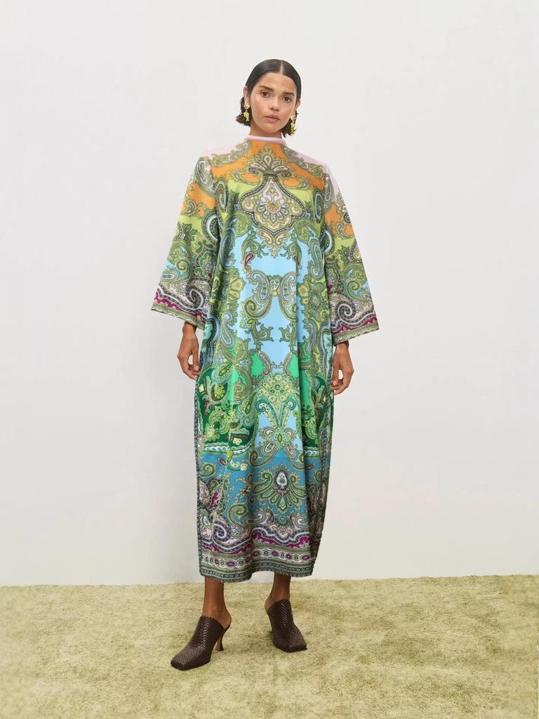 2026 European-American Chic Satin Print Dress: Casual and Stylish