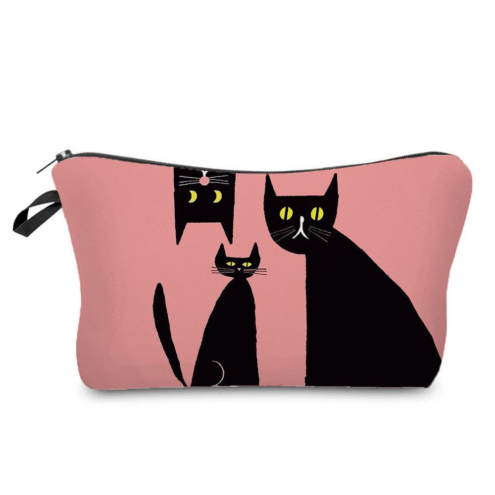 Women Cat Print Cosmetic Bag Toiletries Organize Travel Storage Case KTB