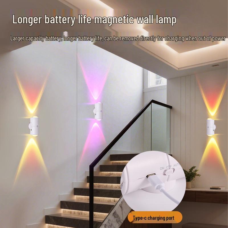 Smart Colorful Gradient Night Light with Human Body Induction and Magnetic Charging for Home