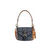 Kleo Canvas Leather Shoulder Bag Women's Dark Blue Black (Unisex) Shoulder Bags C8512 IMDEI