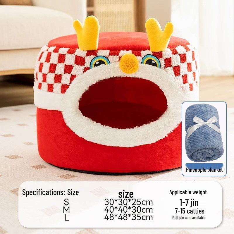 

Осінньо-зимовий тунель для котів у вигляді лося: Лежанка для кота/собаки Play & Sleep M (5-12 kg)