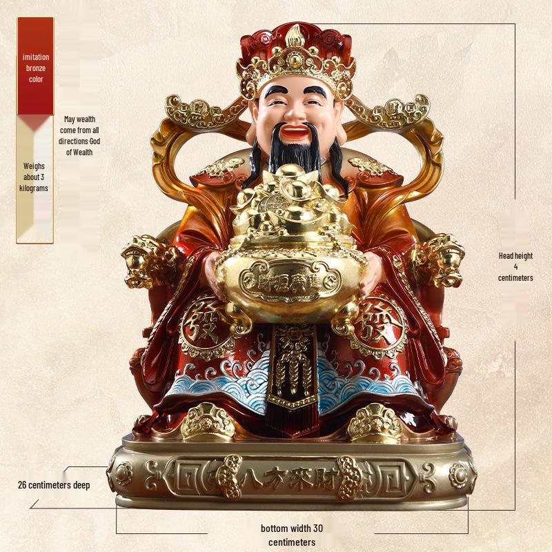 Eight Directions Wealth God Statue for Home Worship - Attract Prosperity for Shop and Company Openings