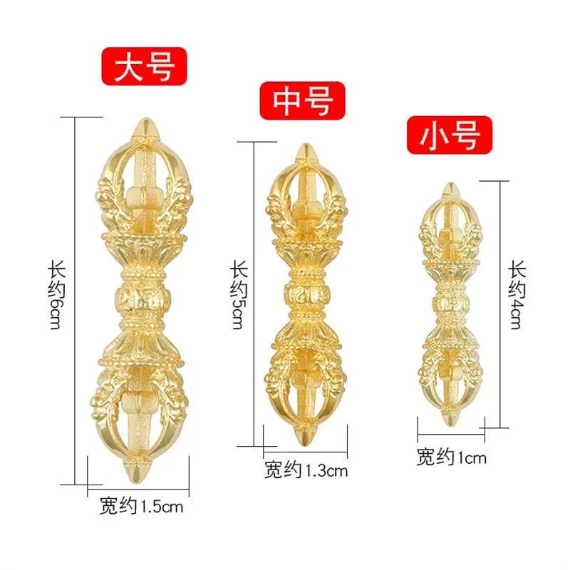 1pcs Tibet Buddhism Handmade Copper Gilt Six Syllable Mantra Vajra Dorje Pendant