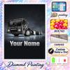 Mack Trucks 5D DIY Diamond Painting Custom Name Text, Full Drill Rhinestone Mosaic Art Home Gift