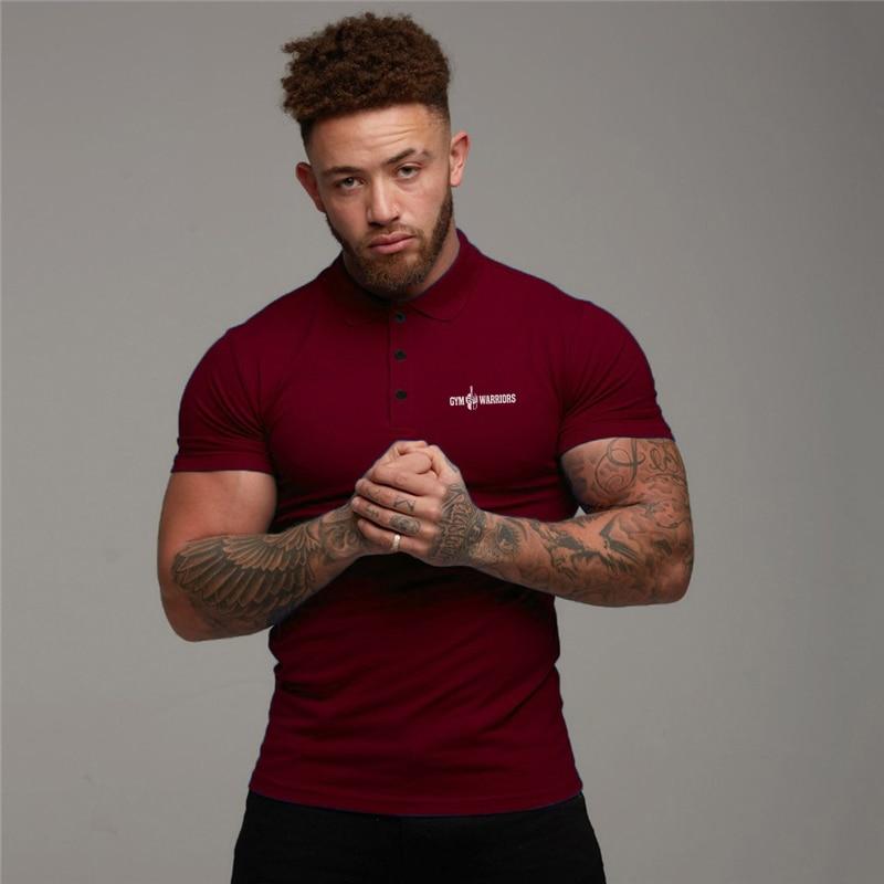 Muscleguys New Men's Clothing Summer Lapel Short Sleeve Breathable Comfortable and Casual Polo Shirt