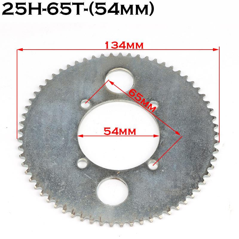 25H Kettenrad 55t 65t Zähne 54MM Hinterradkettenrad für 47CC 49CC Mini Moto ATV Quad Dirt Pit Pocket 2-Takt-Motor