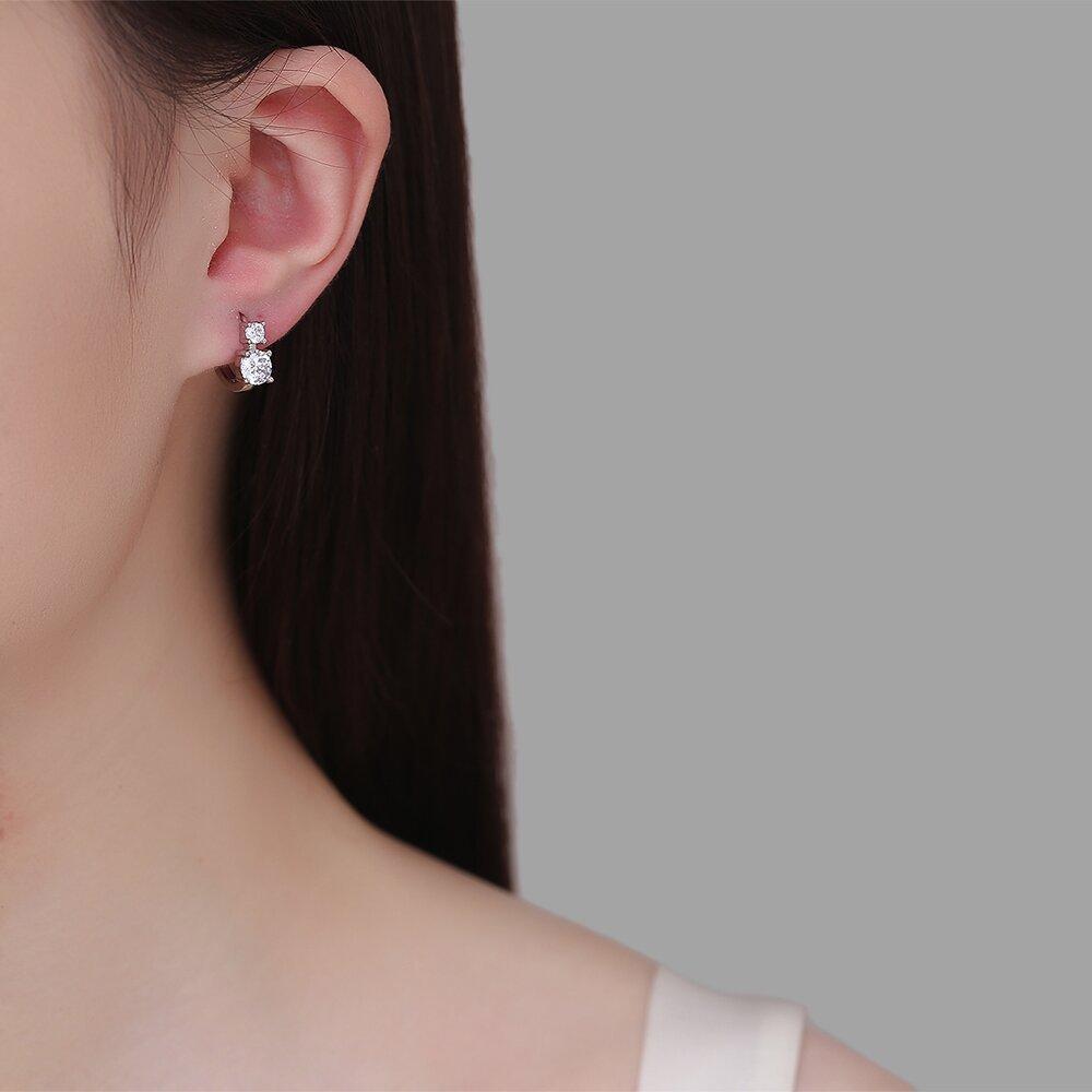 Ins Light Luxury Style Super Flash Zircon Simple Earrings for Women Earrings