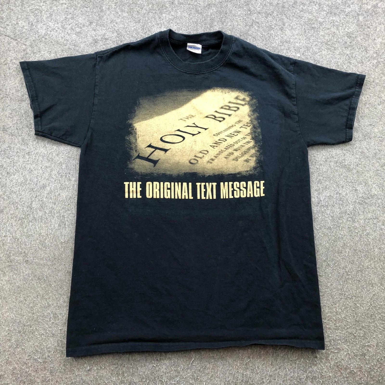Vintage Religious Shirt Mens Medium Christian Holy Bible Original Text Message 4XL