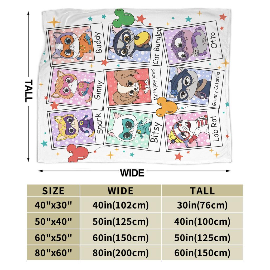 Super Kitties Anime Cat Blankets Flannel Throw Blankets Bedroom Sofa Portable Soft Warm Bedsprea