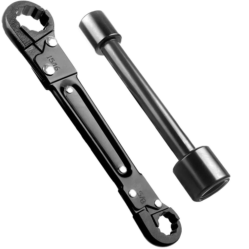 Double Headed Pipe Wrench Double Headed Tire Socket Wrench Water Pipe Repair Set Sleeve Spanner Hand Tools Remove Fix Screw Nut