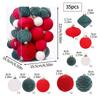 35Pcs Velvet Ball Decorative Hanging Ornament Festival Tree Ball Holiday Decoration Set Tree Pendant