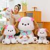 Plush Dog Doll With Butterfly Bow For Kids Gift And Playroom Decor