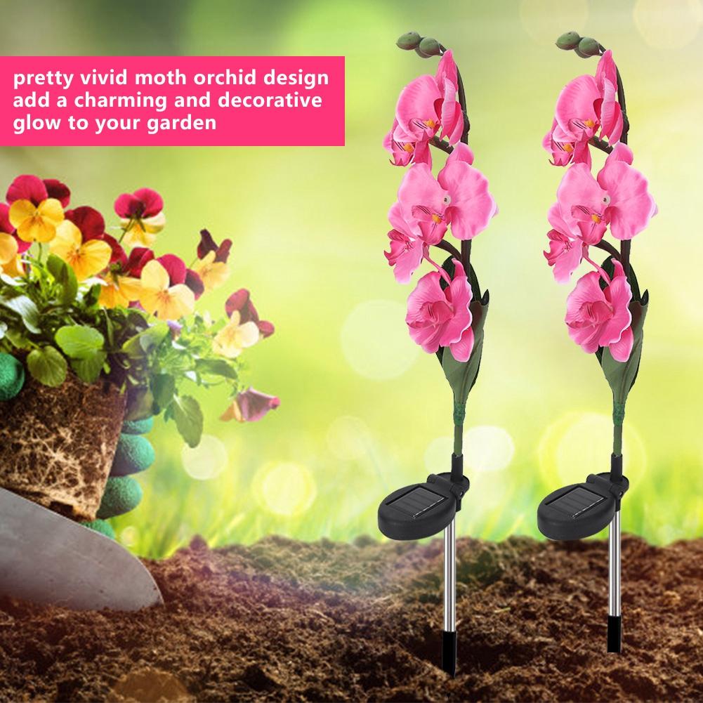 Waterproof Solar Moth Orchid Light Activated Yard LED Lamp Garden Pathway Lawn Light