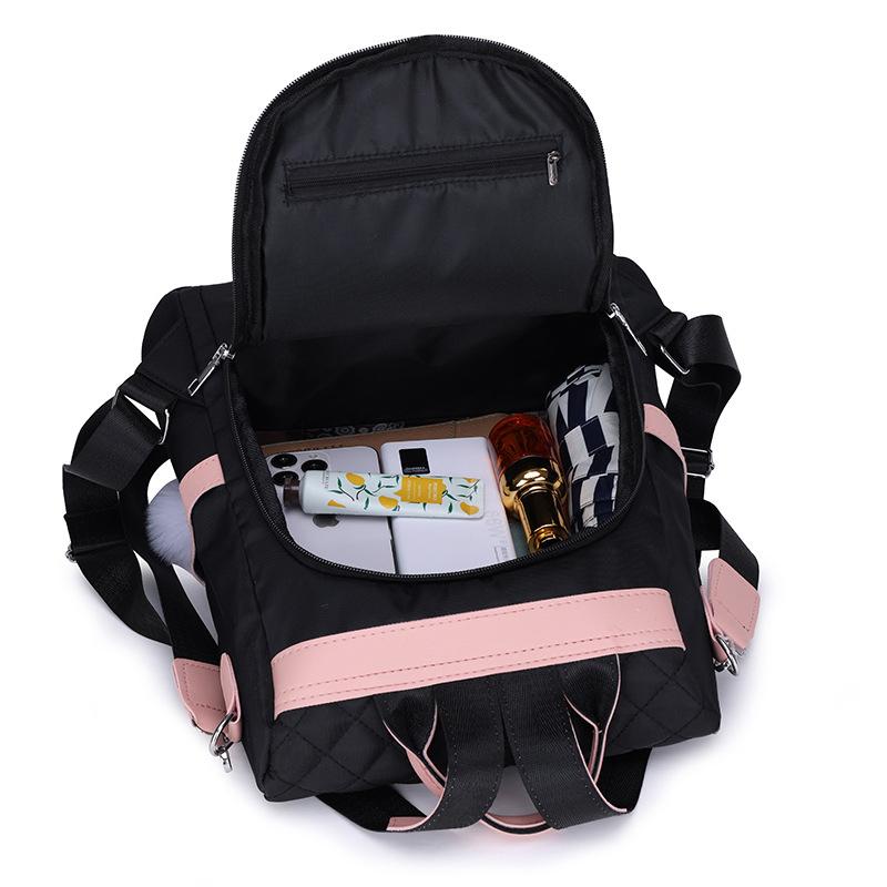 New Fashi And Casual Oxford Cloth Shoulder Bag For Women Ctrast Color Large Capacity Water Proof Backpack
