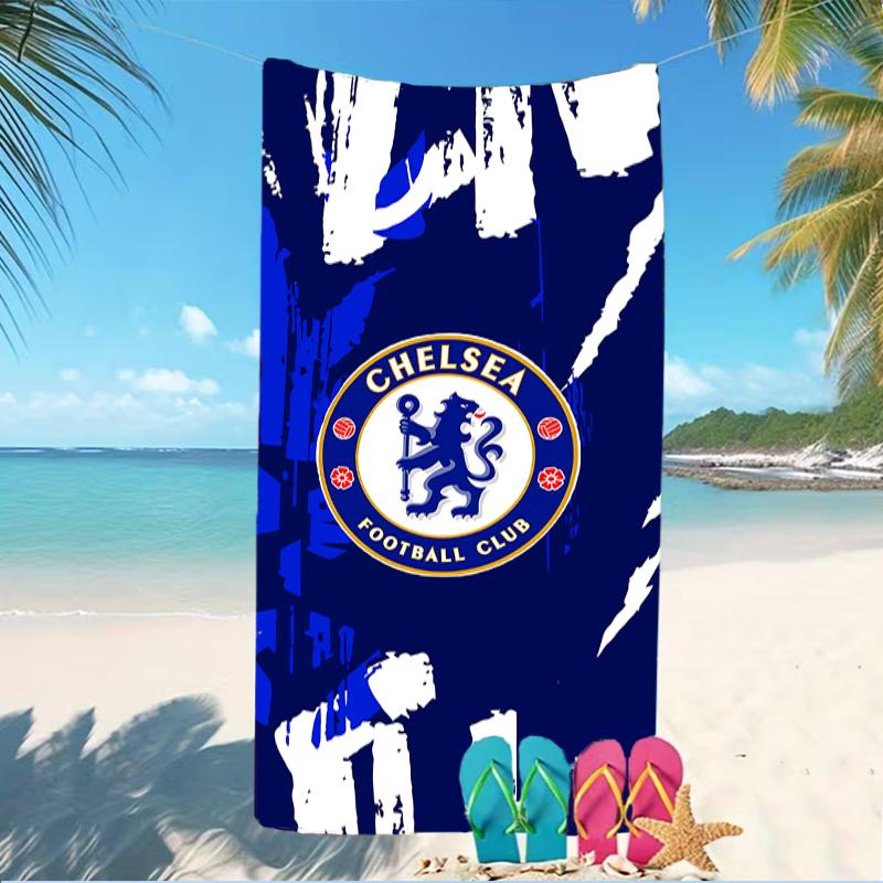 Beach Towel with Chelsea FC Logo Pattern - Soft,absorbent,machine Washable Lightweight&Modern,swimming,Travel Essentials