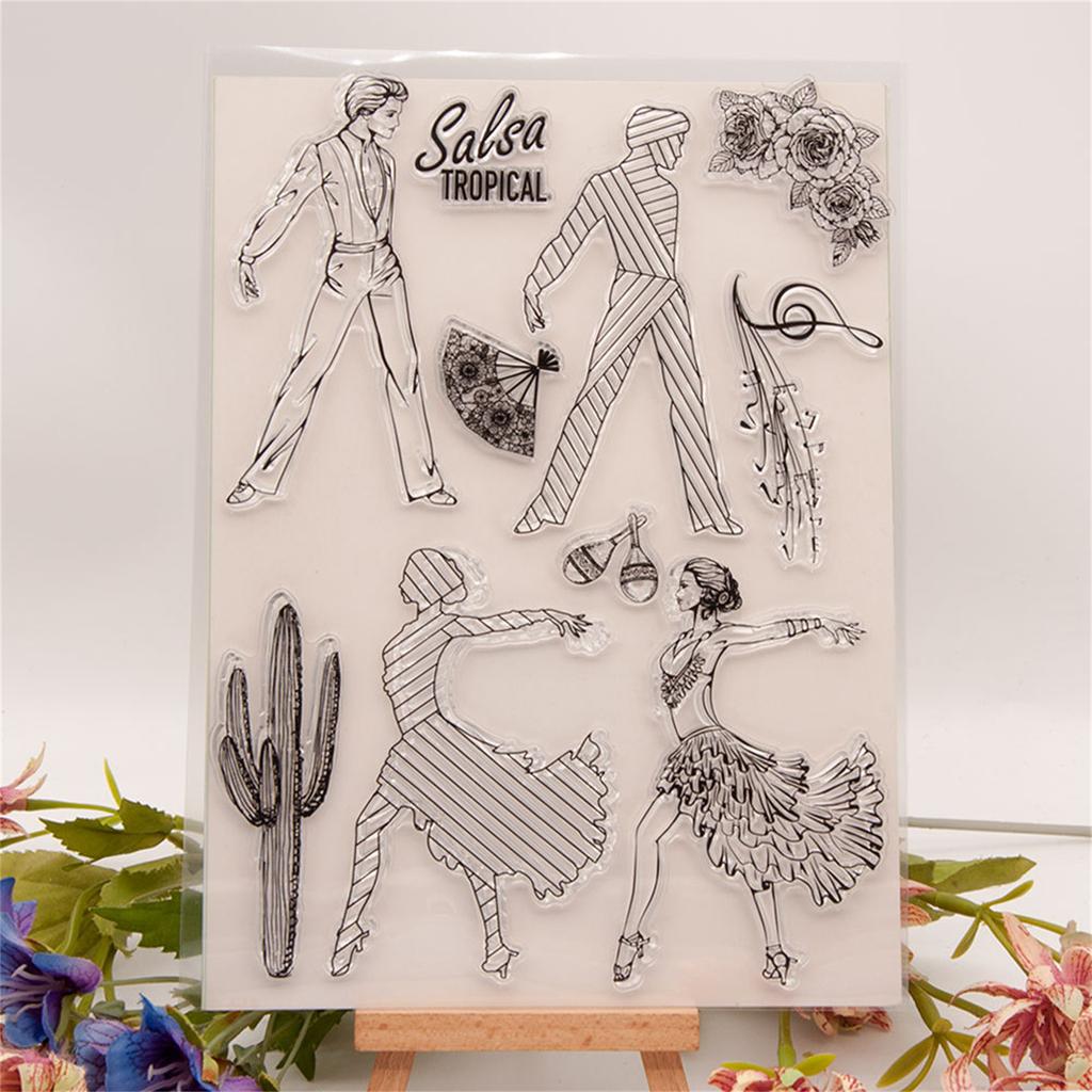 Silicone Seal Stamp Dancing Girl Clear Stamps DIY Scrapbooking Card Making Embossing Photo Journal Album Decorative