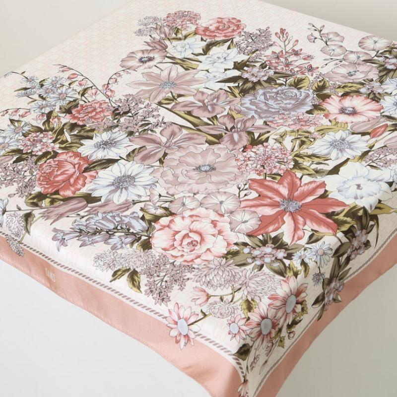Daks Pink Winter Flower Silk Scarf Dcsc6e322p2