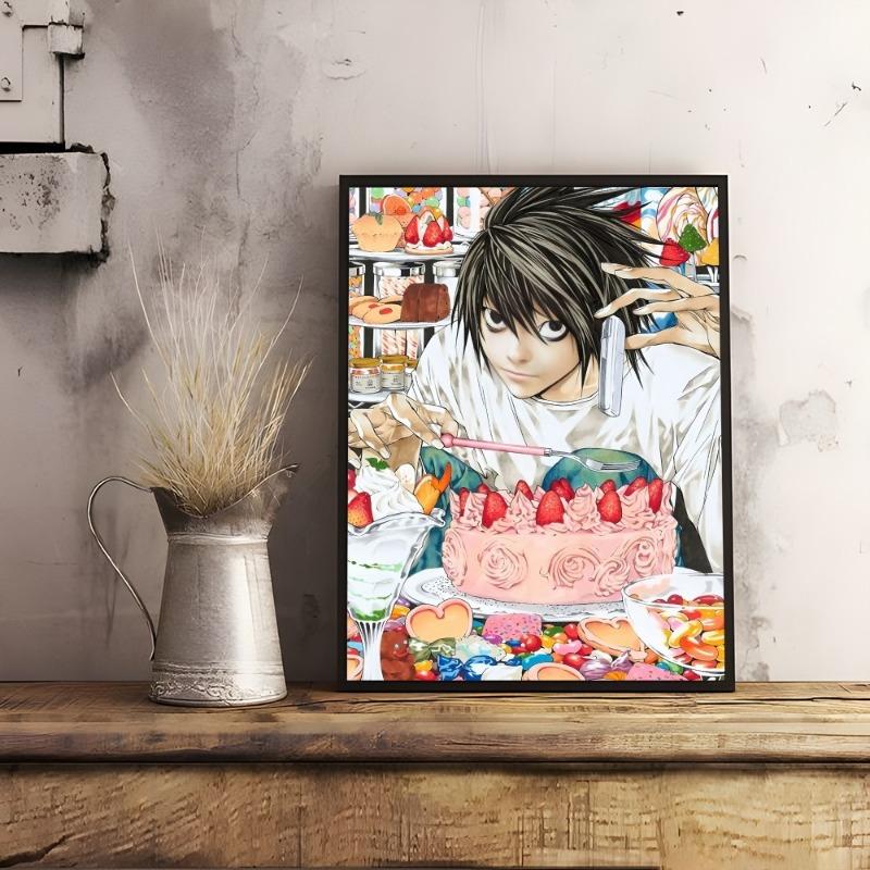 Anime D-Death N-Note DN L Poster Sticky Wall Art Printing Waterproof Home Living Bed Room Bar Hallway Aesthetic Decor