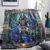 1Pc Anubis Print Flannel Blanket, High quality Comfortable for All Seasons, Home Decor, Warmth and Comfort, Perfect for Christmas Gifts W87