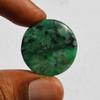 AAA+ Quality Natural Green Emerald Gemstone Cabochon, Round Shape Emerald Cabochon, Size 25x25x4 MM (26 Carats)