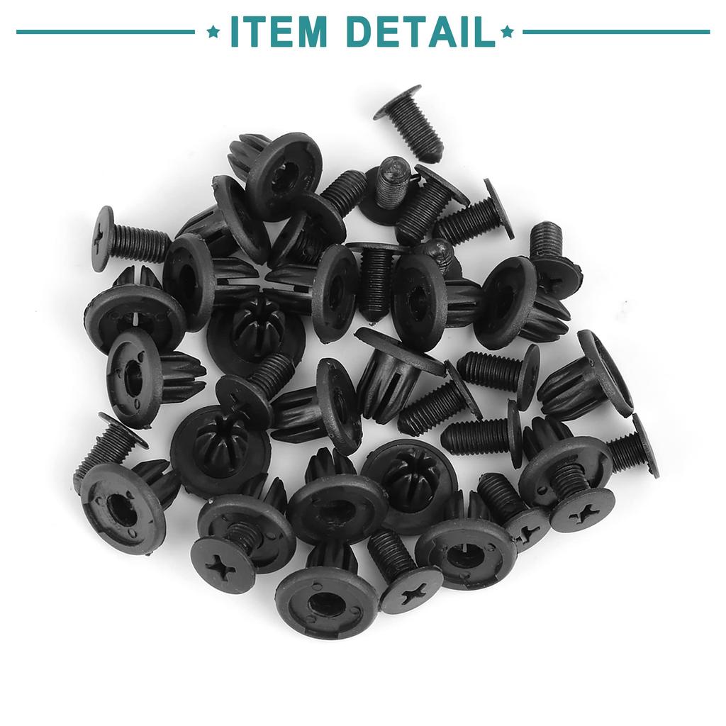 ACROPIX Door Sill Panel Liner Bumper Spoiler Push Rivet Retainer Fastener for BMW Mini Cooper E81 E82 E83 Black 20pcs
