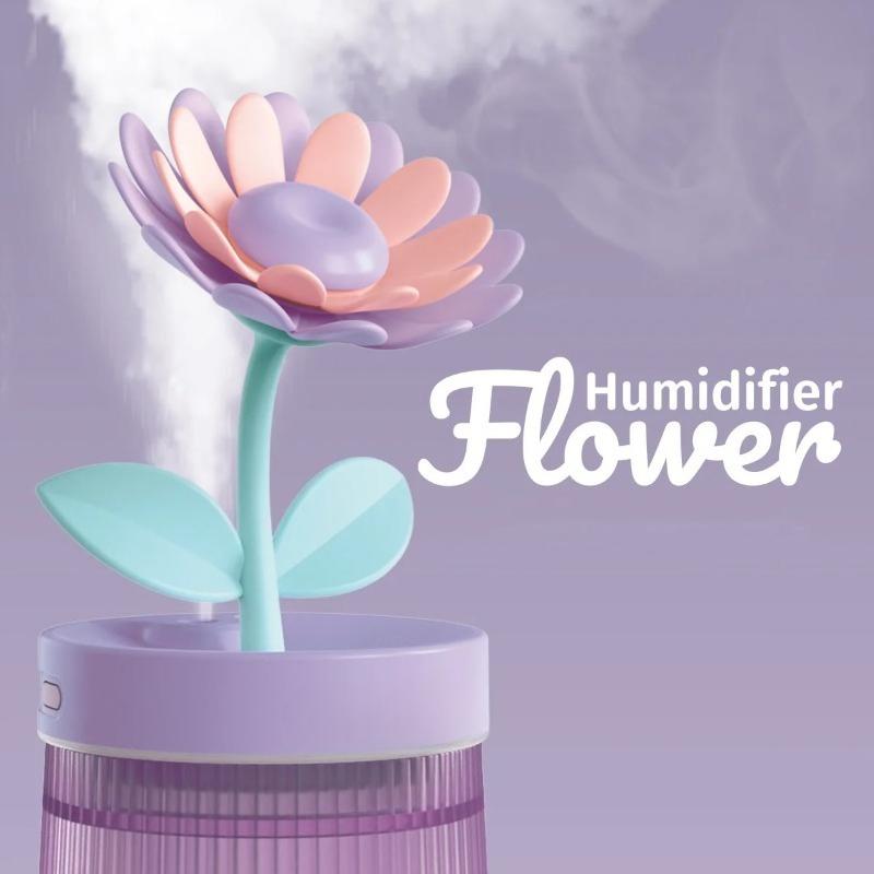 2026 Humidifier Portable USB Ultrasonic Colorful Cup Aroma Diffuser Cool Mist Maker Flower Air Humidifier Purifier With Light