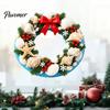 Waterproof Glass Window Film Ocean Style Christmas Wreath Stickers, PVC Static Decals with Sunproof Stickers Conch And Shell Elements, Seaside Clings