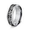 Viking Rune Men's Titanium Steel Ring with Celtic Trinity Knot and Rotatable Design