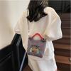 Fashion Sweet Nylon Embroidered Canvas Shoulder Bag Casual Commuter Student Small Square Bag Trend Versatile Crossbody Bag