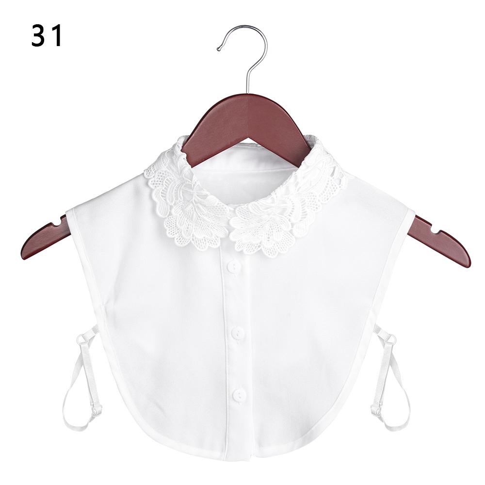 Classic Women Cotton Lace Fake Collar Vintage Detachable Clothes Accessories Lapel Blouse Top Shirt Collar False Collar DropShip