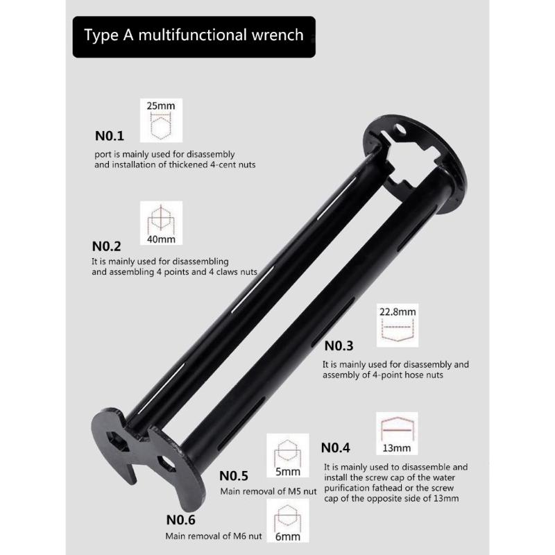 Four-Claw Hexagon Wrench Multifunctional Sink Wrench Universal Plumbing Tool MultiFunctional Sink Plumbing Tool