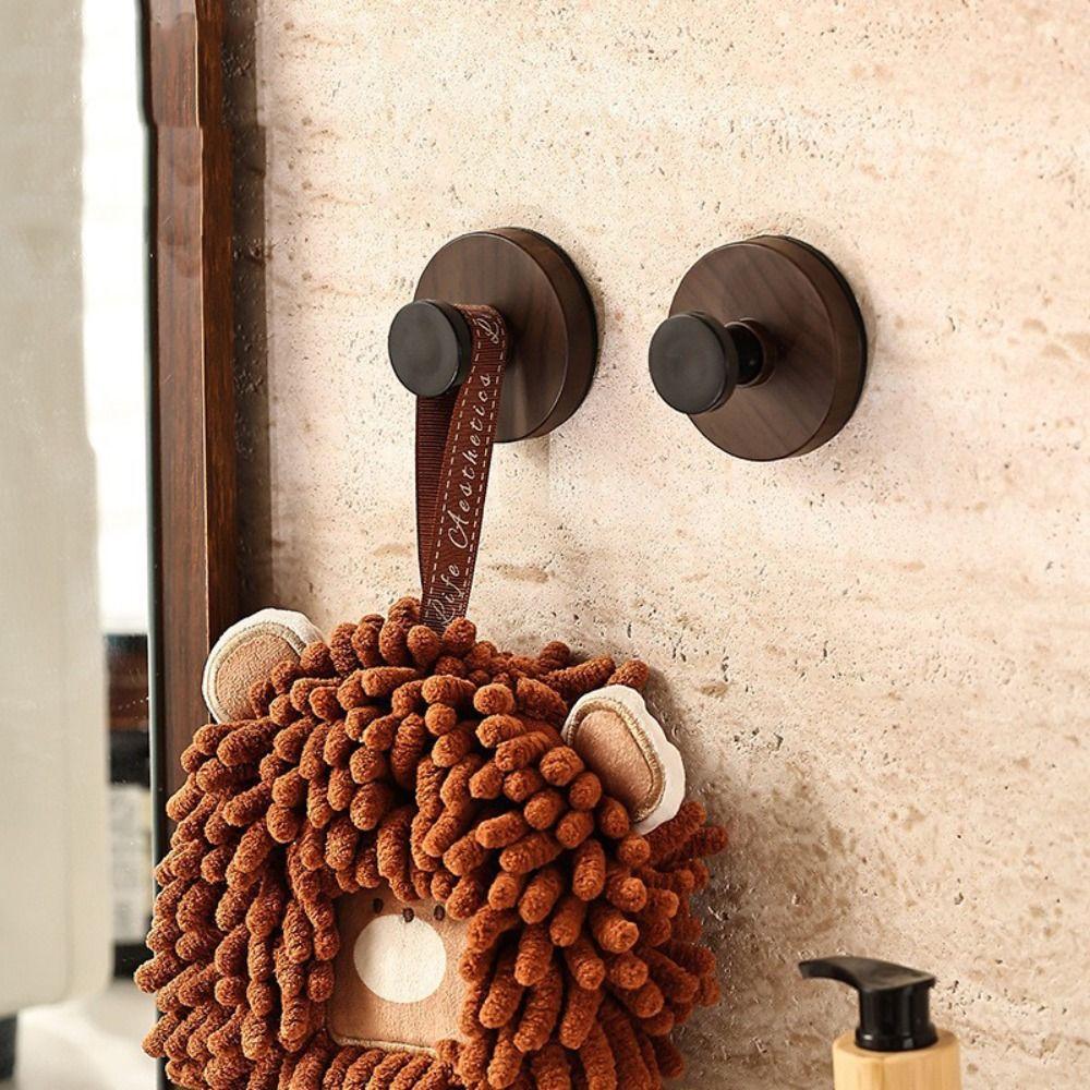12pcs No-Drill Design Imitation Wood Door Hook Self-adhesive Key Holder Coat Hanger Hanging Keys