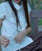 SOME PLACE Ribbon Strap String Snap Point Round Collar Short Sleeve Blouse Shirt [White]