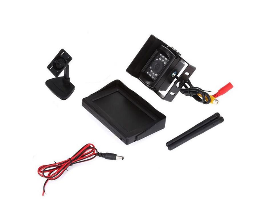 

Универсальный 12В-24В 4,3 HD Беспроводной ЖК-монитор Система заднего вида + Беспроводной 18 LED