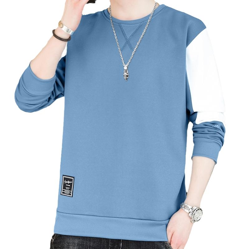 Herbst und Winter Rundhals Kontrastfarbe Lässiges Sweatshirt Herren Langarm Locker Modisch Lässiges Oberteil