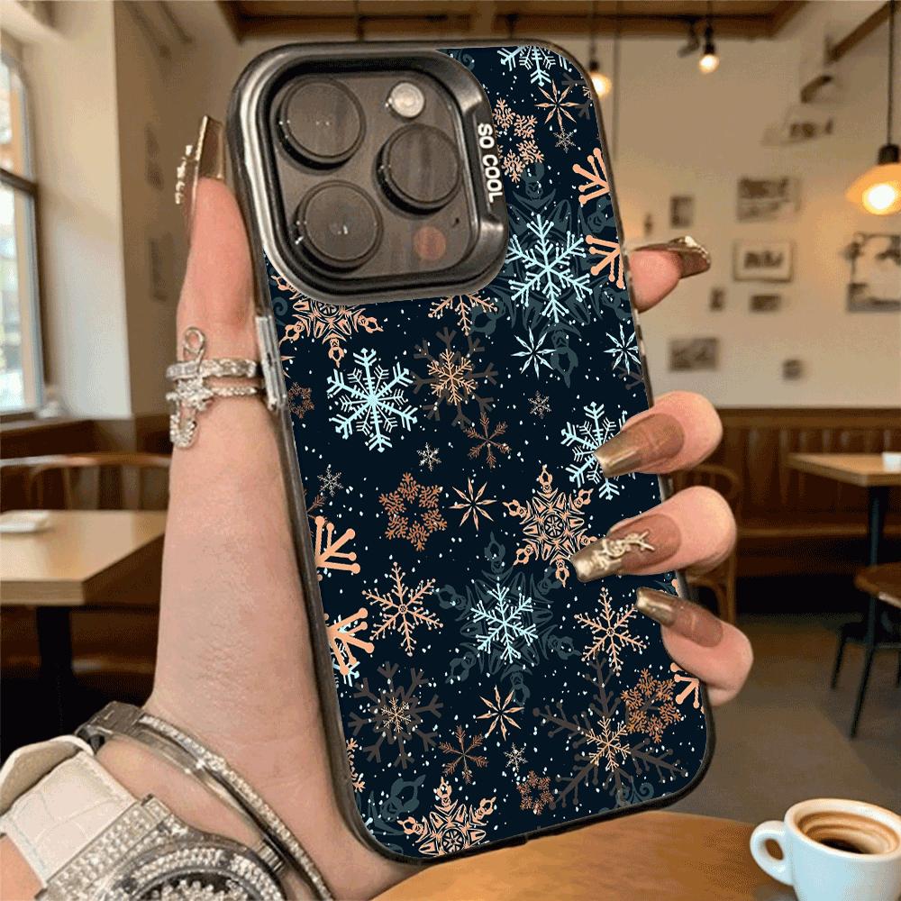 Winter Snowflake Pattern Hard Phone Case for Xiaomi Redmi Note 15 14 13 12 11 Pro Plus Shockproof Protective Cover