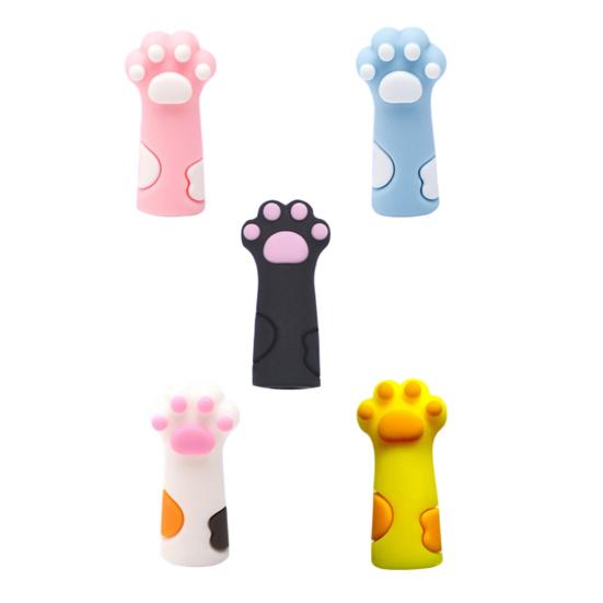 Protective Case Silicone Pencil Cap Cartoon Cat Paw Pencil Tip Protector for Wooden Pencils Extend Usage Time Reduce Waste Stress