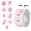 500 Pieces of Round Cherry-flavored Ice Cream Graffiti Stickers for Girls In Pink for DIY Decorative Sealing Labels On PVC Non-stick Adhesive Tape