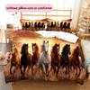 1PC Horse Bedding Quilt Set Quilt Cover Pillowcase Home Decoration Birthday Gift (1 * duvet cover + 2 * pillowcase, without core)