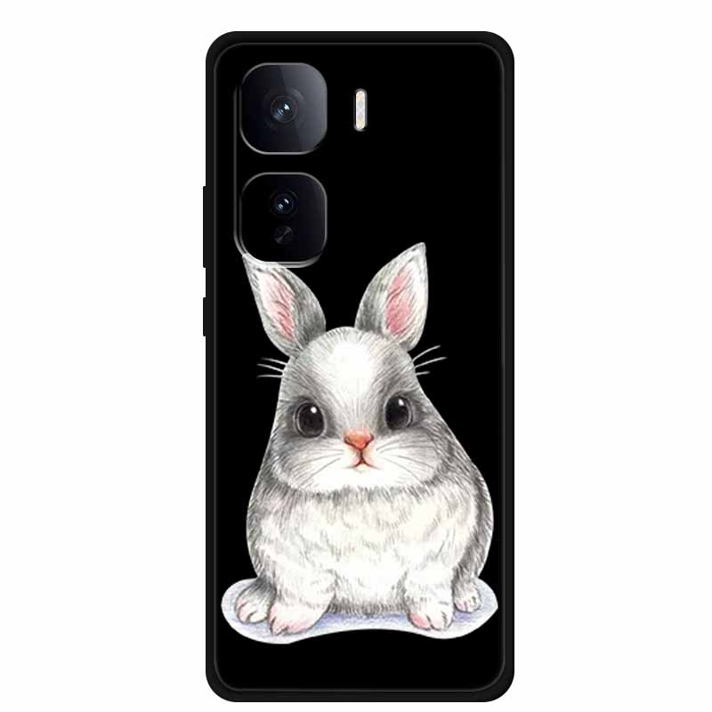Black Silicone Case For Vivo iQOO Neo 10 Pro Plus Case Cartoon Coque Soft Back Cover For Vivo iQOO Neo 9s Pro Plus Case Funda