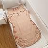 1.5M Cute Brown Cat Flannel Blanket Plush Animals Shape Summer Air Conditioner Sleep Blankets Home Decor For Kids Baby Birthday
