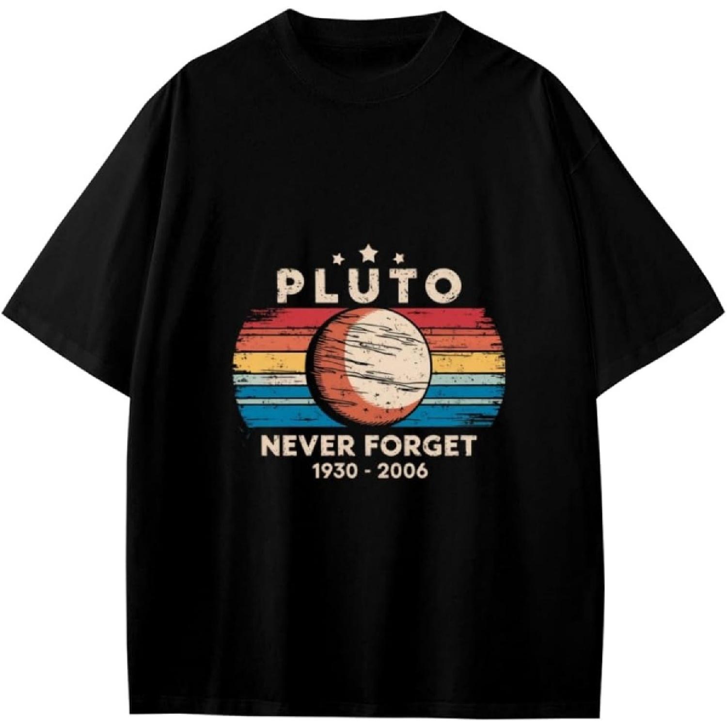 Футболка «Никогда не забуду Плутон» в стиле ретро-винтаж, астрономия, космос, аниме, подарок для подростков, мальчиков и девочек. XXXXXL разноцветный