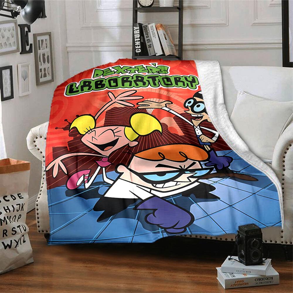 1 Stück Dexter's Labor Gemütliche Print-Decke Leichte Warme Flanell-Kuscheldecke Für Sofa, Bett, Wohnzimmer