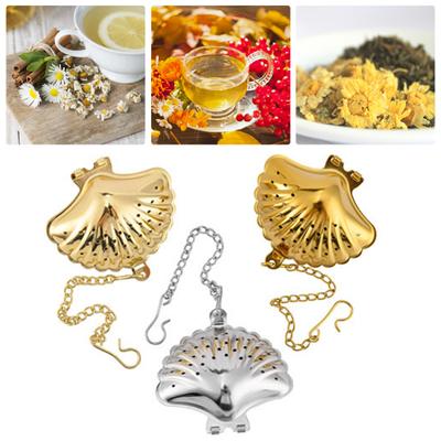 Infusore per tè con gancio Teiera per infusore per tè sfuso riutilizzabile in acciaio inossidabile a forma di conchiglia